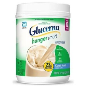 (2 pack) Glucerna Hunger Smart Diabetic Protein Shake, Classic Vanilla, 22.3-oz Tub, 1 Count