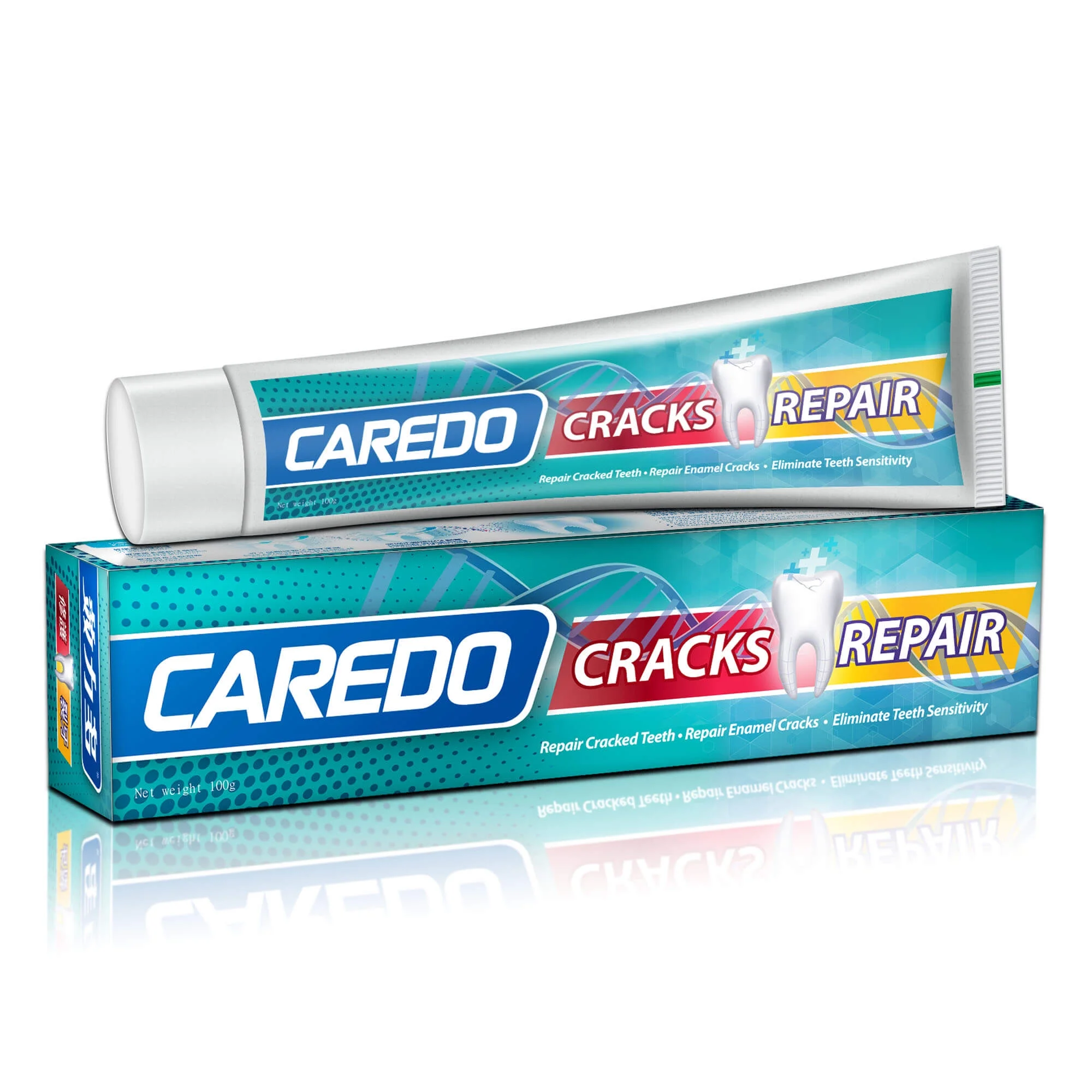 CAREDO Teeth Crack Toothpaste, Toothpaste Repairing Cracked Teeth Enamel Cracks, Sensitive Toothpaste Hydroxyapatite Toothpaste Remineralizing Toothpaste 100g