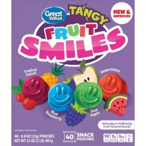 Great Value Fruit Smiles Snacks, Tangy Flavor, 0.8 oz, 22 Count
