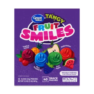 Great Value Fruit Smiles Snacks, Tangy Flavor, 40 Count