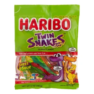 HARIBO Twin Snakes Gummies Original Sweet and Sour Assorted Fruit Flavor Gummy Candy, 28.8 oz, Bulk Party Size Bag