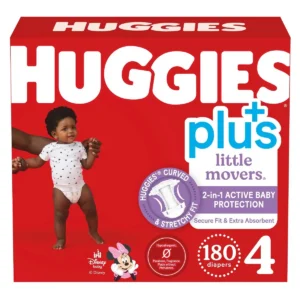 Huggies Plus Diapers Size 4, 180 Count