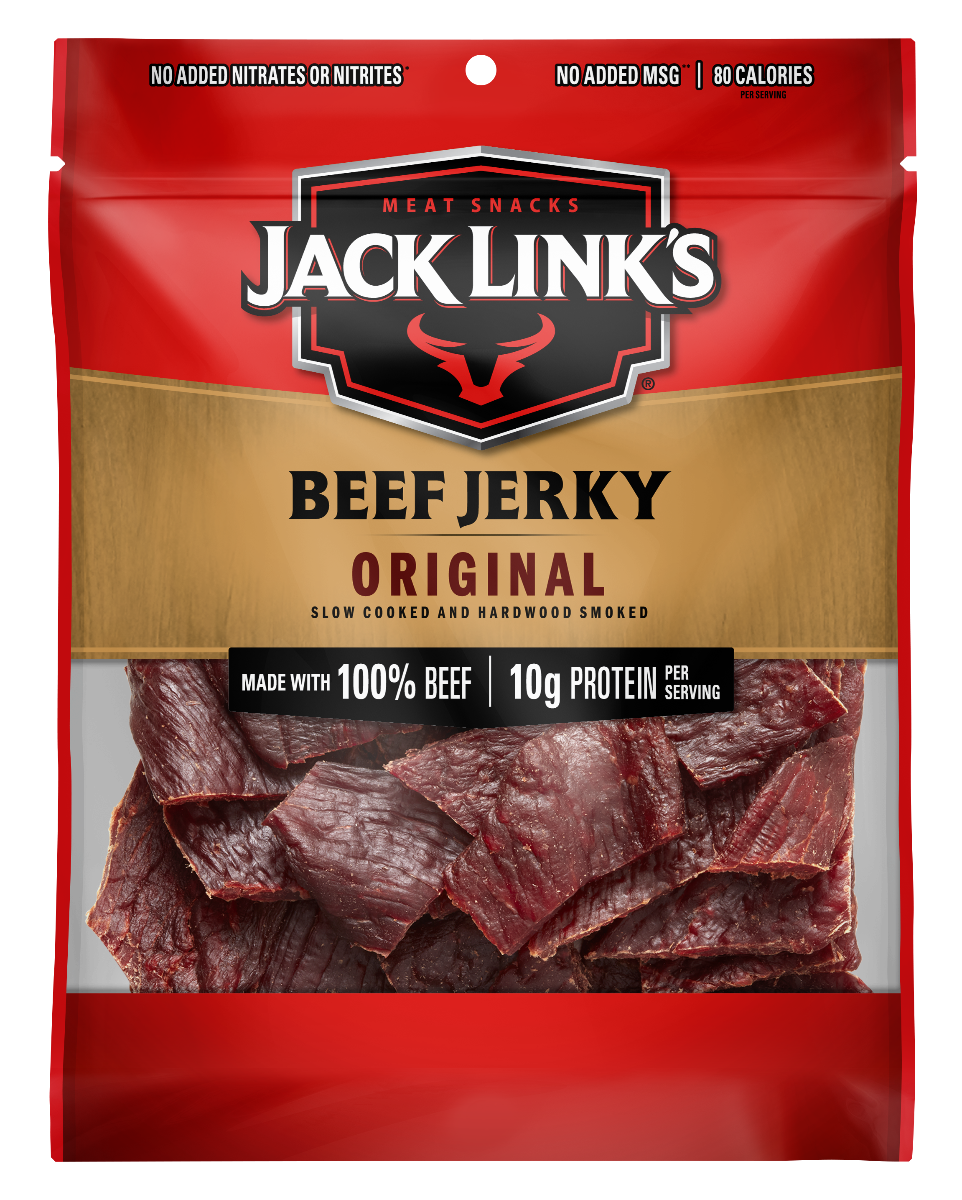 Jack Link's Beef Jerky, 100% Beef, Original, 2.85 oz, 10g of Protein Per Serving