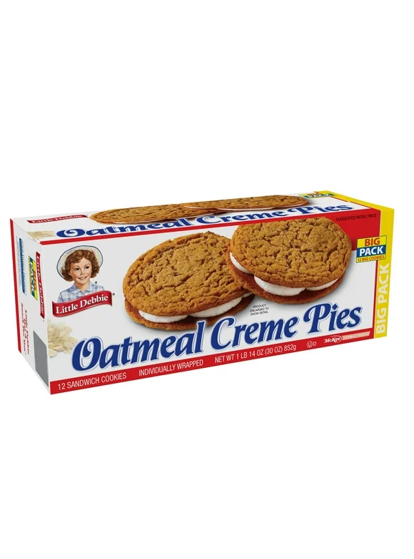 Little Debbie Big Pack Oatmeal Crème Pies, 30 oz (12 count)