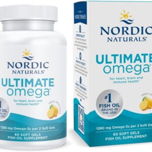 Nordic Naturals Ultimate Omega Softgels, Lemon, 1280 mg, Fish Oil, 60 Ct
