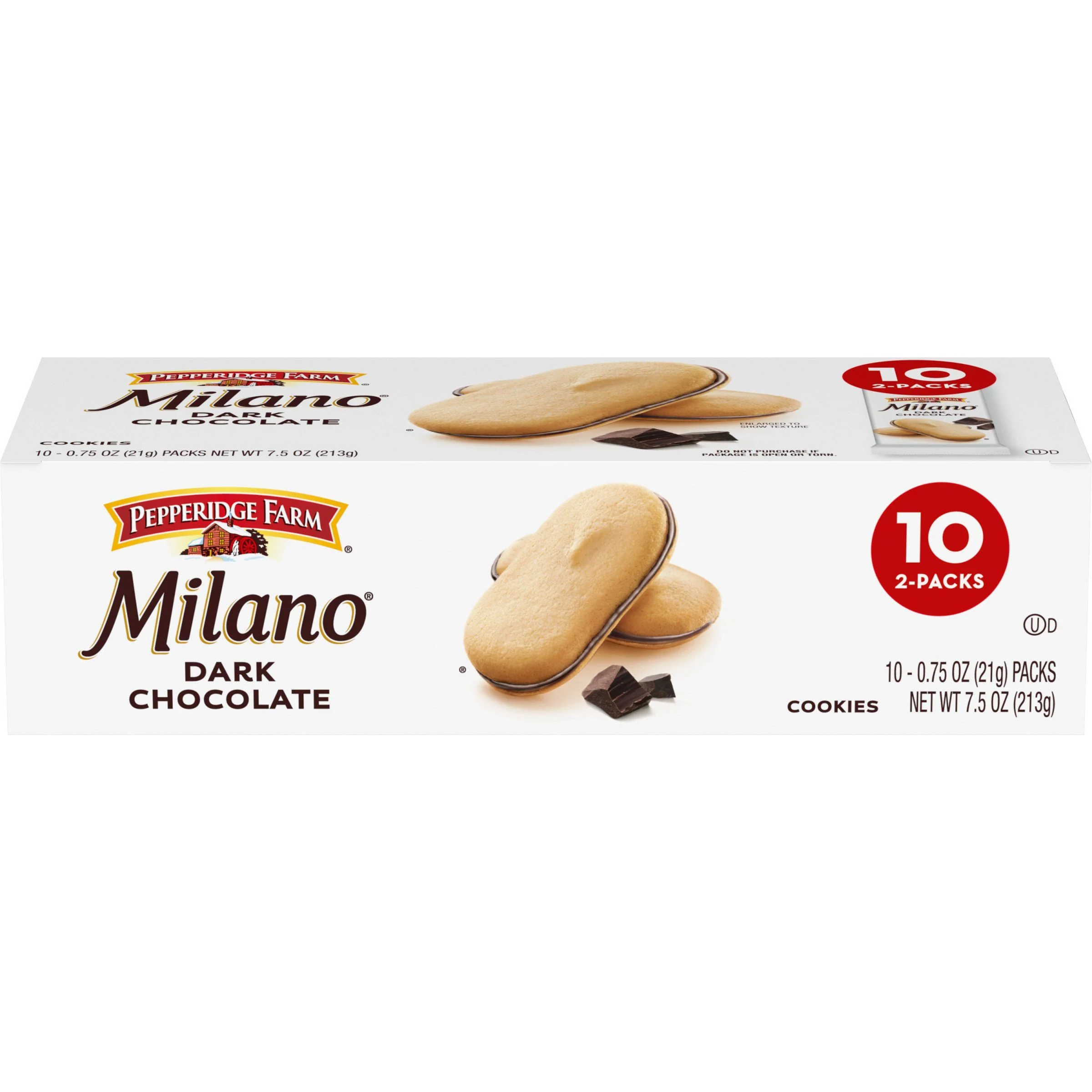 Pepperidge Farm Milano Dark Chocolate Holiday Cookies, 10 Single-Serve Packs