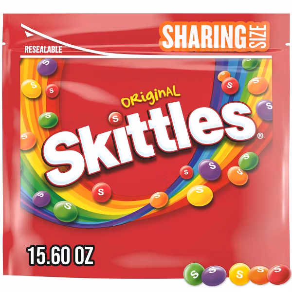 Skittles Original Chewy Candy Sharing Size, 15.6 oz Bag