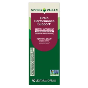 Spring Valley Brain Performance Memory Support Dietary Supplement Vegetarian Capsules, 60 Count