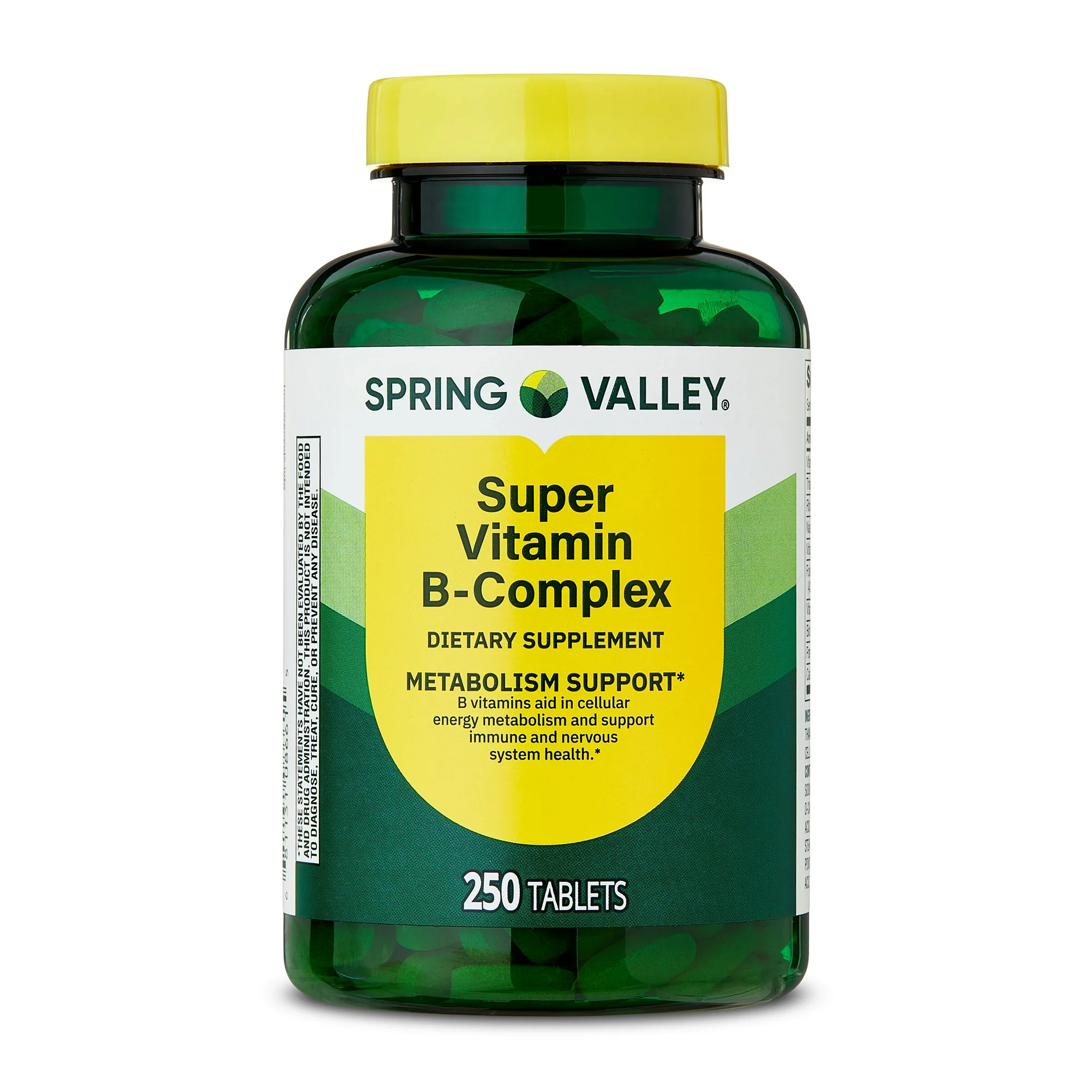 Spring Valley Super Vitamin B-Complex Dietary Supplement, 100 Count, Tablets for Metabolism Support